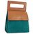 Céline Bolsa de mão em lona Macadam C da CELINE em camurça azul turquesa prateado Auth 170908V Prata