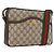 Borsa a Spalla Gucci GG Supreme Horsebit Web Sherry Line PVC Beige Oro Auth 169629 D'oro