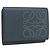 Portafoglio Anagram LOEWE Pelle Blu Argento Auth 166820