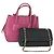 BALLY TOD'S Borsa a Spalla in Pelle 2 Pezzi Rosa Nero Auth BA9888
