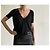 Top nero Dagmar kimono scollo a V - maniche corte T. XS - vista 12