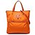 Borsa Prada in tessuto con rifiniture saffiano arancione e logo oro