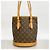 Louis Vuitton Monogram Bucket PM Tote Bag Brown - view 12