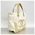 Timeless Borsa tote Chanel in tela marshmallow Bianco - vista 2