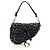 Saddle Borsa a sella media in tela leopardata Dior Nero
