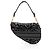 Saddle Borsa a sella media in tela leopardata Dior Nero - vista 3