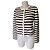 Céline Chaqueta de Punto Chasseur Rayas 100% Lana Blanco roto