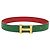 Hermès Cinturón HERMES Constance H de cuero 31,5"" Verde Rojo Auth 171197V Roja