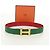 Hermès Cinturón HERMES Constance H de cuero 31,5"" Verde Rojo Auth 171197V Roja - vista 12