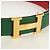 Hermès Cinturón HERMES Constance H de cuero 31,5"" Verde Rojo Auth 171197V Roja - vista 5