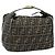 FENDI Zucca Canvas Kosmetiktasche Schwarz Braun Gold Auth ep13520 Golden
