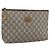 GUCCI GG Plus Supreme Clutch Bag PVC Beige Oro Auth am10687 D'oro