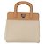 CARTIER Borsa a Mano Pelle Beige Argento Auth bs33554 - vista 13