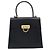 Salvatore Ferragamo Gancini Convertible Top Handle Leather Medium Black