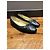 Chanel Metallic Navy Leder Ballerinas mit CC Logo Schleife Schwarz - Ansicht 2