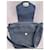Sac à bandoulière en cuir et tissu Yves Saint Laurent Bleu foncé  - vue 8