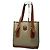 Céline Vintage Celine Paris Triomphe Monogramm Leder Eimer Tasche Braun Grün Beige
