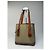 Céline Vintage Celine Paris Triomphe Monogramm Leder Eimer Tasche Braun Grün Beige - Ansicht 10
