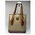 Céline Vintage Celine Paris Triomphe Monogramm Leder Eimer Tasche Braun Grün Beige - Ansicht 6