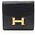 Cartera compacta Constance de aligátor mate de Hermès Negro