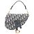 Borsa Saddle Mini Oblique Jacquard Christian Dior Crudo Blu navy