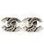 Orecchini a clip in metallo argento Chanel Coco Mark