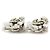 Orecchini a clip in metallo argento Chanel Coco Mark - vista 3