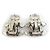 Orecchini a clip in metallo argento Chanel Coco Mark - vista 5