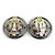 Orecchini in metallo gunmetal dorato Chanel Coco Mark D'oro Metallico - vista 5