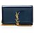 Cartera de cadena con borlas Monogram Kate de cuero charol brillante de Saint Laurent Azul