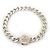 Bracciale in argento con logo T di Gucci in rilievo Bure