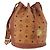 Borsa a Spalla MCM Vicetos Logogram in Pelle PVC Marrone Oro Auth 173576 D'oro