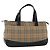 Borsa a mano in tela Nova Check Burberry marrone oro Auth mr2045 D'oro