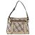 Borsa a Spalla Nova Check in Tela Beige e Argento Autentica BURBERRY 172803 - vista 2