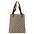 Borsa tote Gucci GG Supreme Web Sherry Line in PVC beige e oro 39 02 003 Auth fm5189 - vista 3