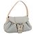Céline CELINE C Macadam Canvas Schultertasche Hellblau Silber Auth LNZ508V