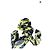 Autre Marque Foulard Manila Grace con Stampa Piume Cotone Nero Giallo