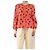 Autre Marque Rote Seidenbluse mit Blumen - Größe M