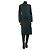 Céline Dunkelgrünes Wollmischung-Midi-Kleid - Größe S