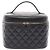 Schwarze CC Stepp-Lammleder Vanity Bag von Chanel