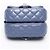 Bolso de Hombro Chanel Twin Classic Mini Matelassé de Cordero Azul - vista 7