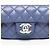 Bolso de Hombro Chanel Twin Classic Mini Matelassé de Cordero Azul - vista 8
