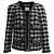 Veste zippée en tweed Chanel en laine noire et blanche