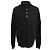 Schwarzer Wollpullover mit halber Knopfleiste von Stone Island