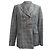 Grau Leinen Sandro Iveline Karo-Doppelreiher Blazer