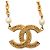Timeless Colar de corrente de pérolas com marca Coco da Chanel vintage Dourado - vista 2