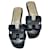 Sandali Oran Hermès in pelle nera Nero