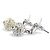 Orecchini a goccia in metallo argento con strass Chanel - vista 4