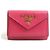 Cartera plegable de cuero rosa para mujer Prada