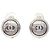 Chanel Vintage CC Round Clip-On Metal Small Argento